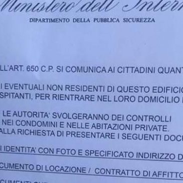 CORONAVIRUS:  Attenzione, arrivano in Abruzzo i falsi avvisi sui controlli nei condomini